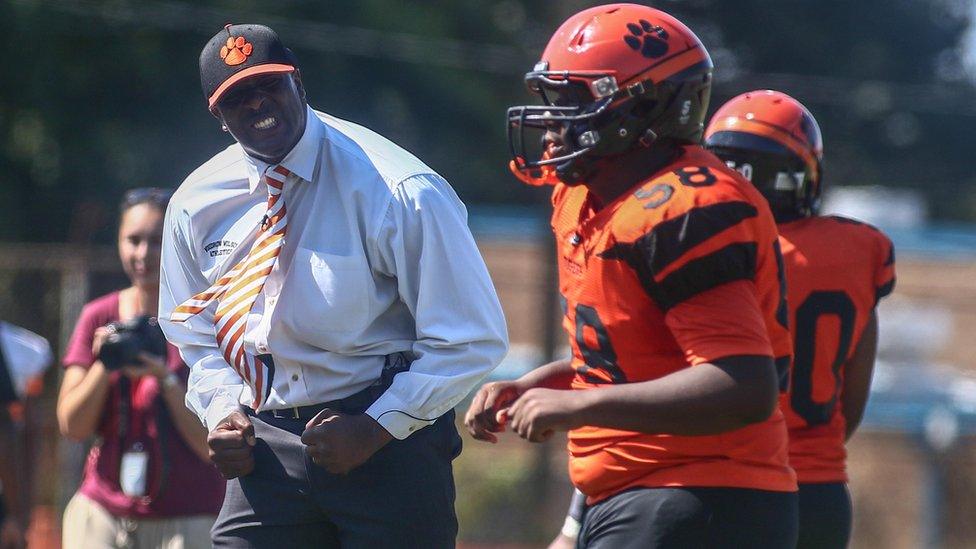 Coach Brown on the sidelines