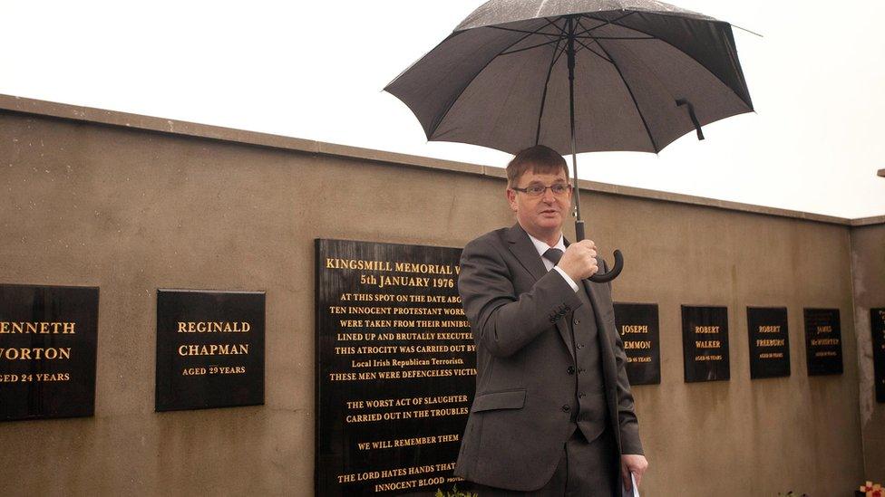 Willie Frazer at the Kingsmills memorial