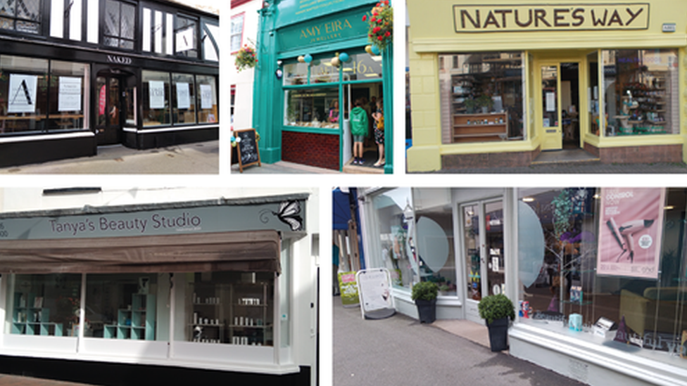 Some of the shop fronts in Torridge after receiving the money to refresh them