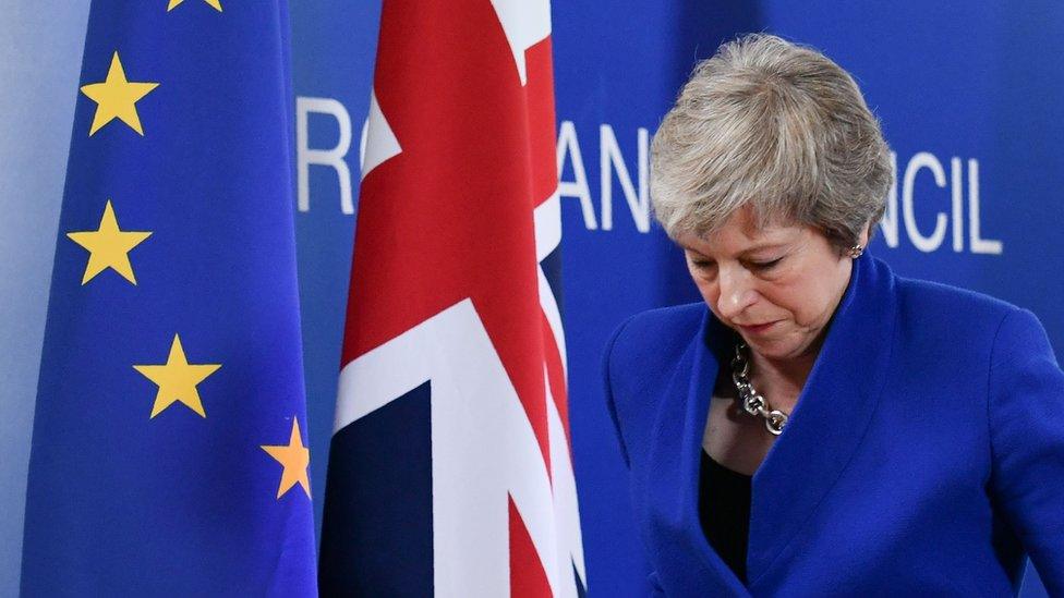 Prime Minister Theresa May leaves after a press conference following a special meeting of the European Council to endorse the draft Brexit withdrawal agreement and to approve the draft political declaration on future EU-UK relations