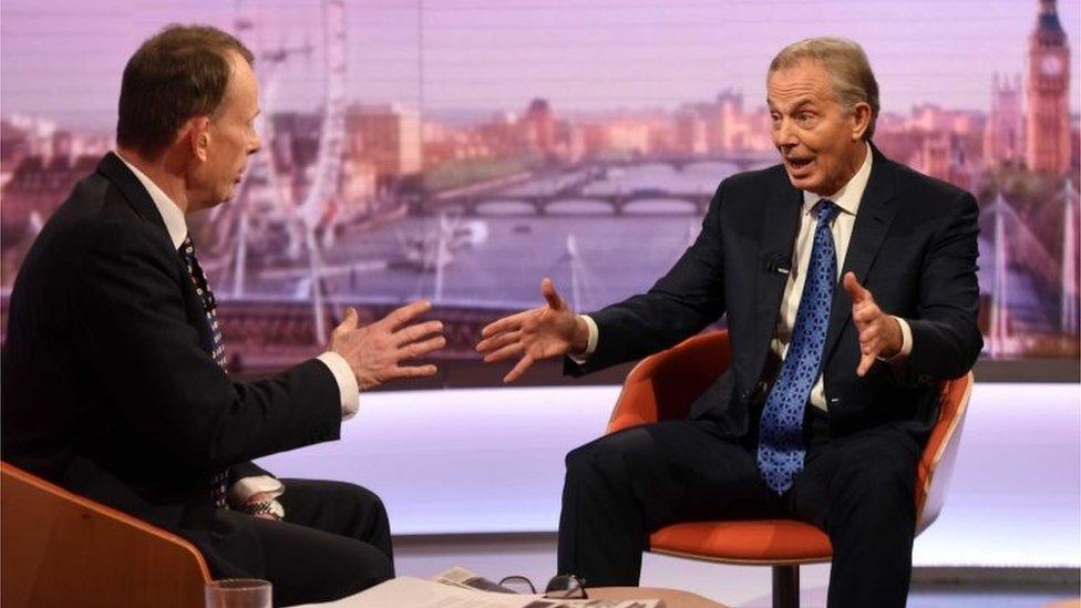 Andrew Marr (l) and Tony Blair