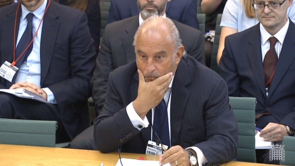 Sir Philip Green gives evidence to the Business, Innovation and Skills Committee and Work and Pensions Committee at Portcullis House, London, on the collapse of BHS. Picture date: Wednesday June 15, 2016