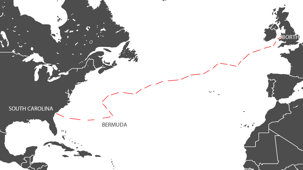 A map of the route the boat took