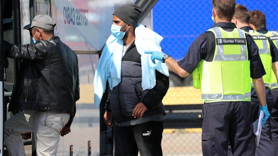 Migrants being brought to Dover