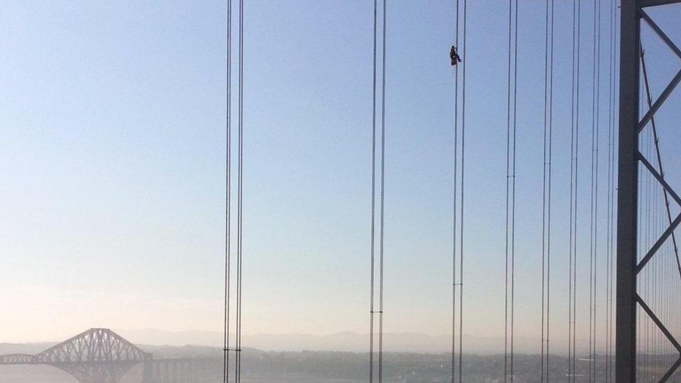 Rope Access Technician on Forth Road Bridge