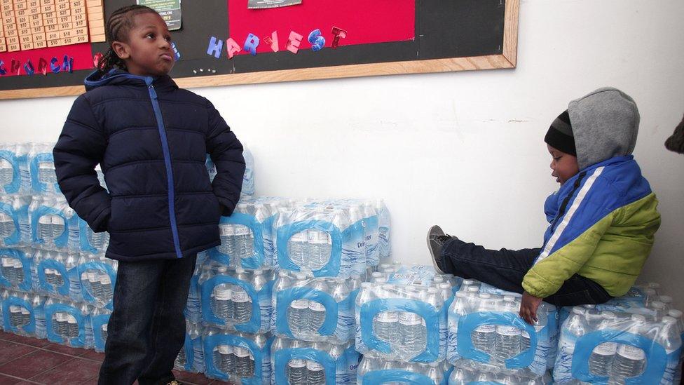 Children waiting for water