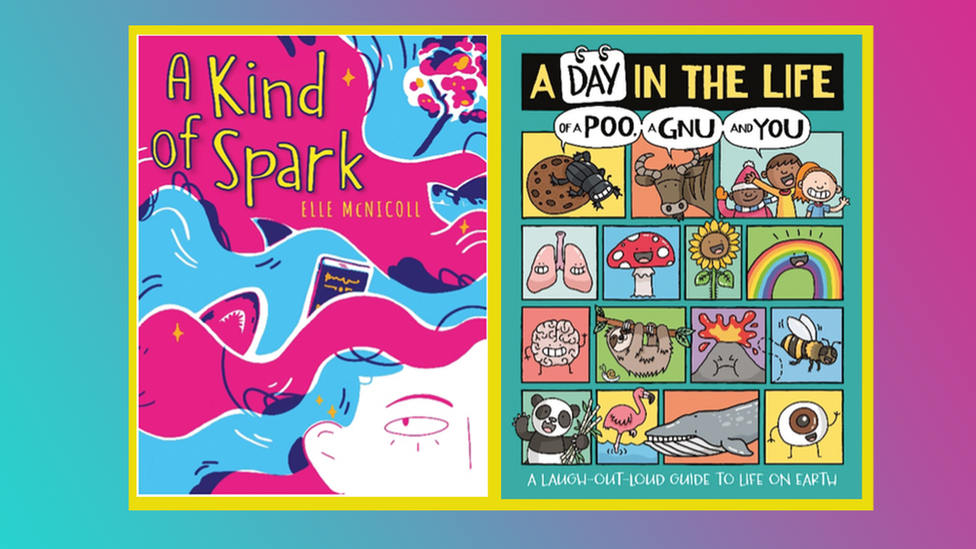 Book covers for A Kind of Spark and A Day in the Life of Poo, A Gnu and You