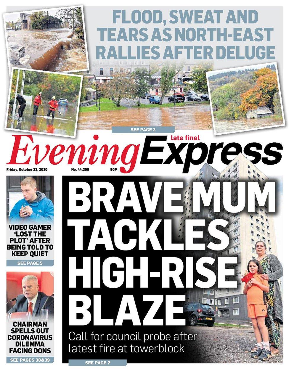 Evening Express front page