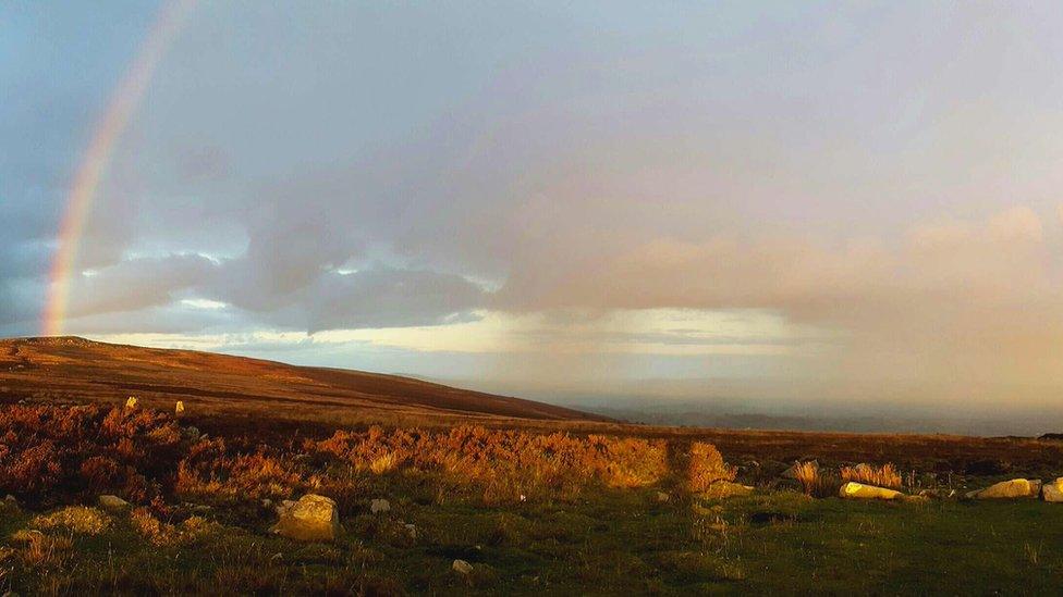 A rainbow arches over the Blorenge in Monmouthshire, taken by Clayton Greenman