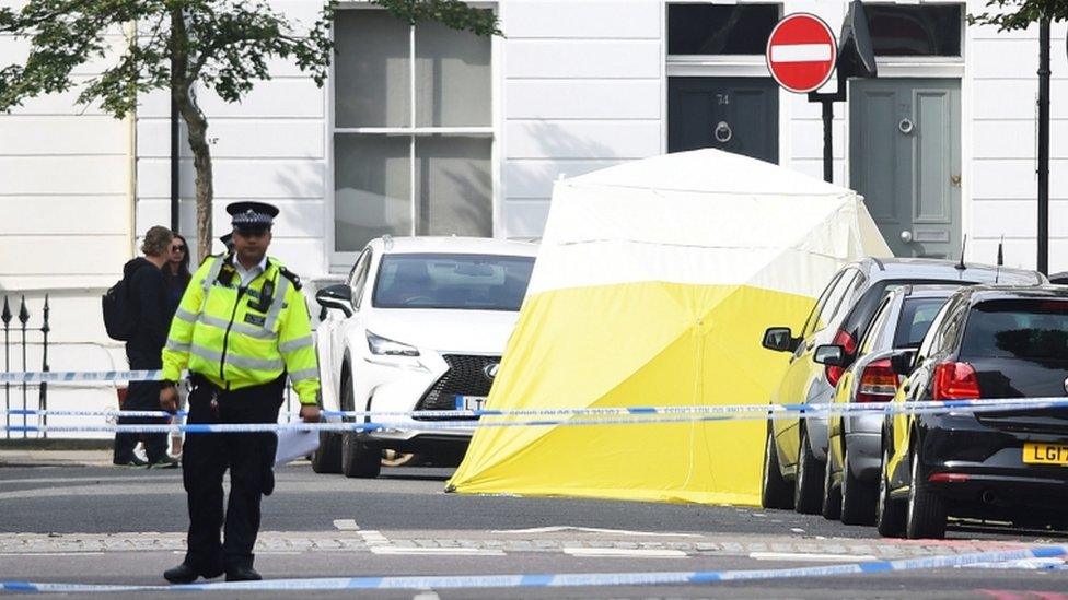 Police tent on Cathcart Road