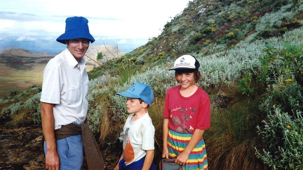 David Dorward with his dad John in Malawi