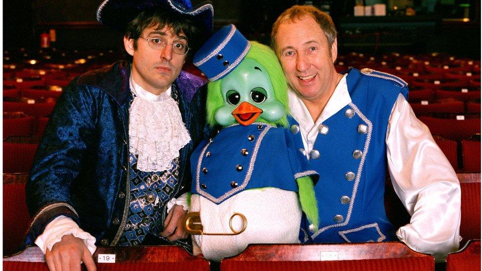 Keith Harris and Orville in Panto with Louis Theroux