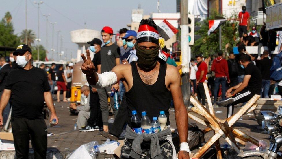 Protesters gather for a second day in Baghdad