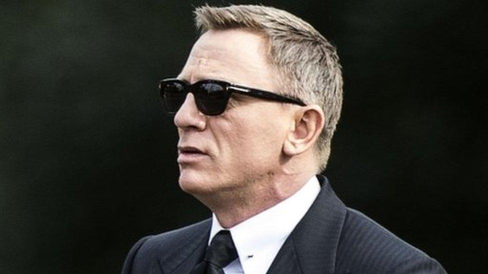 Daniel Craig filming James Bond