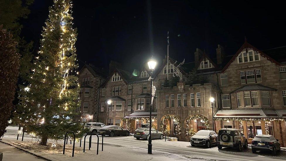 Braemar snow in Aberdeenshire