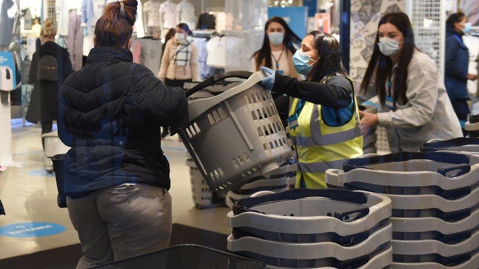 Shoppers at Primark in Birmingham