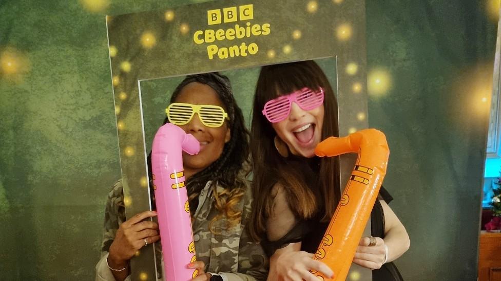 CBeebies presenters Joanna Adeyinka-Burford and Rebecca Keatley