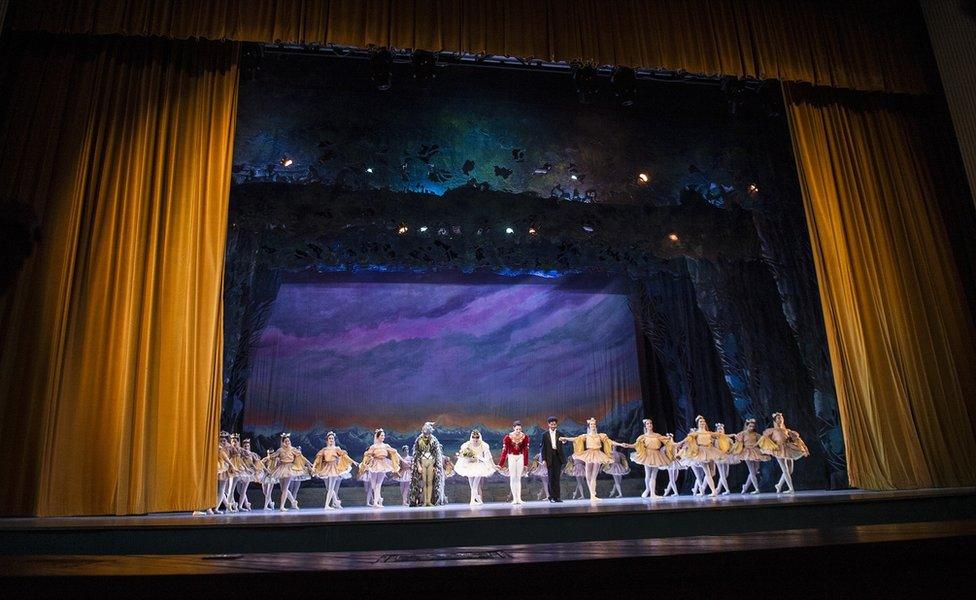 Ballet dancers, graduated from Cuban National Ballet School, perform at National Theater of Cuba during a term end show in Havana, Cuba on February 11, 2015