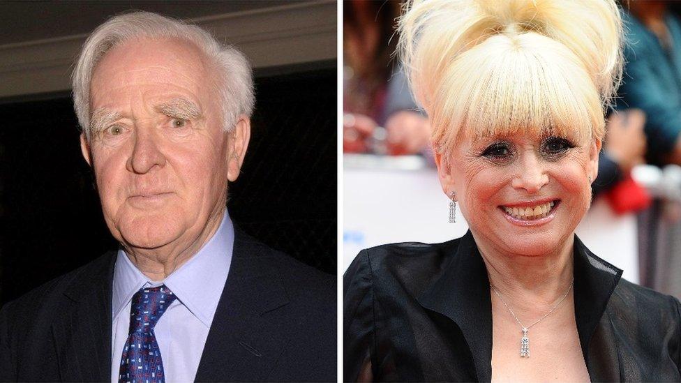 John le Carré and Dame Barbara Windsor