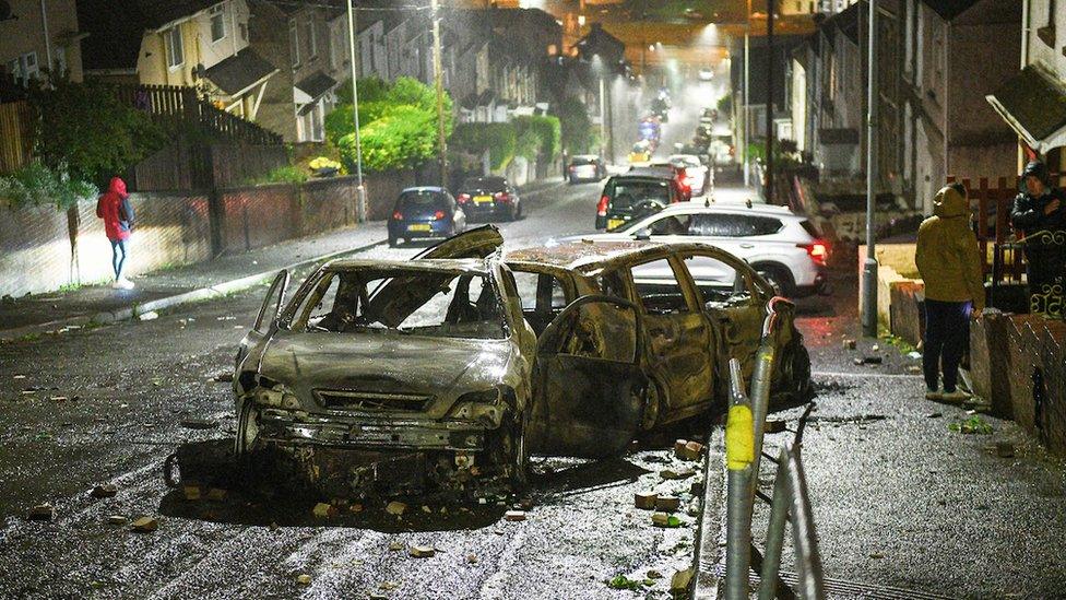 Burnt out cars