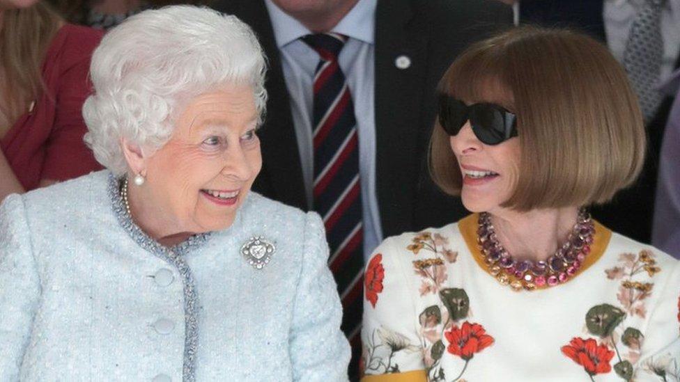 The Queen and Anna Wintour share a smile