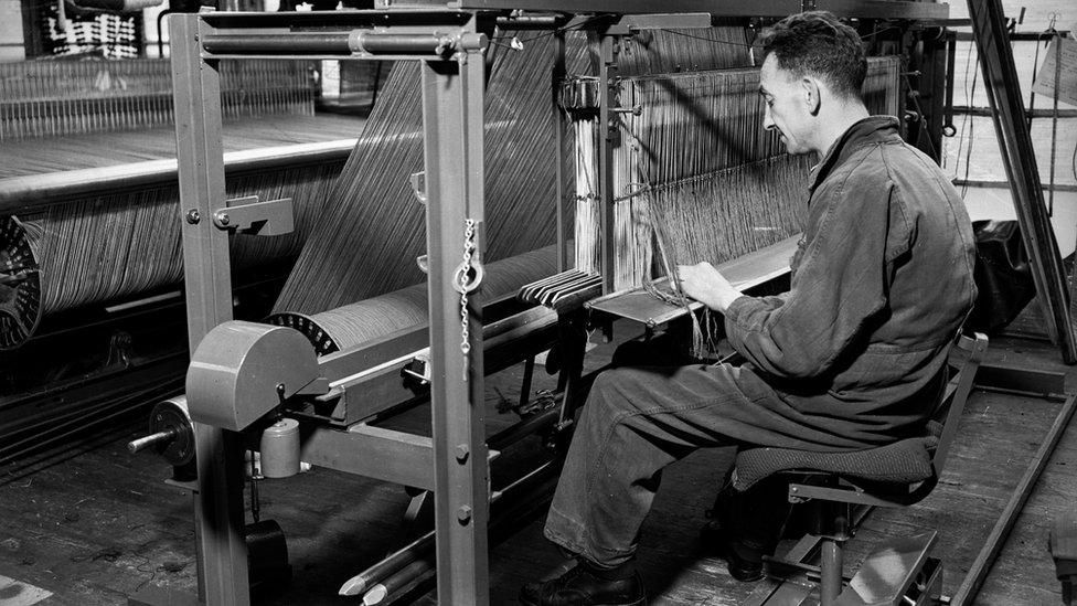 Man at loom