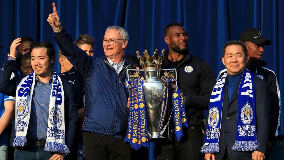 Claudio Ranieri with Leicester City bosses