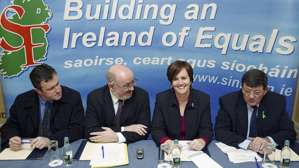 With Conor Murphy, Caitriona Ruane and Pat Doherty in 2003