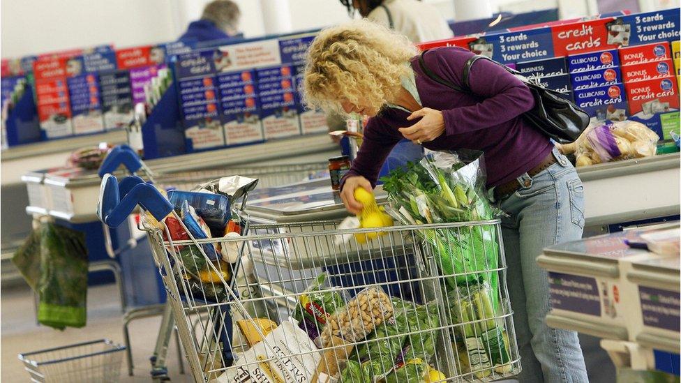 Woman looking in trolley