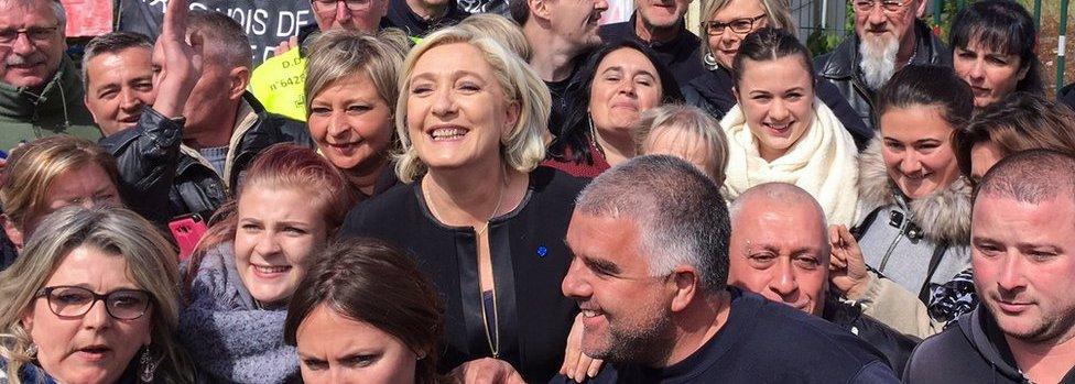 Marine Le Pen in Amiens on 26 April