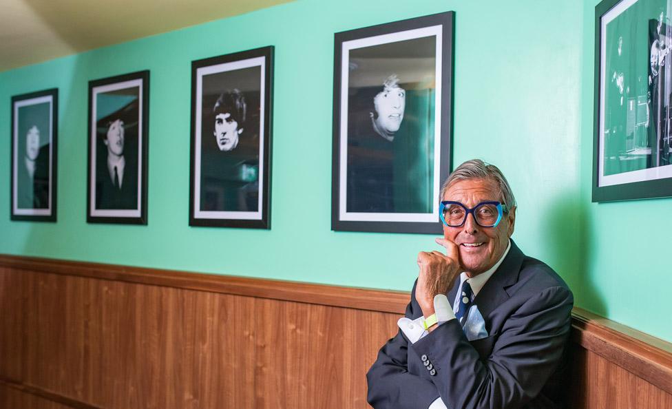 Ian Wright with his photos at Stockton Globe