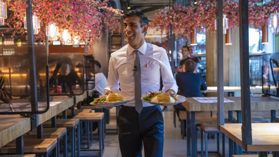 Rishi Sunak in Wagamama during Eat Out To Help Out