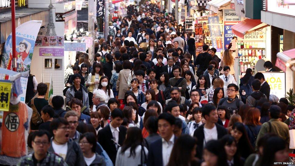 Shoppers in Japan