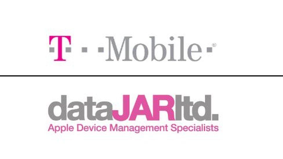 T-Mobile's logo (above) and dataJAR's (below)