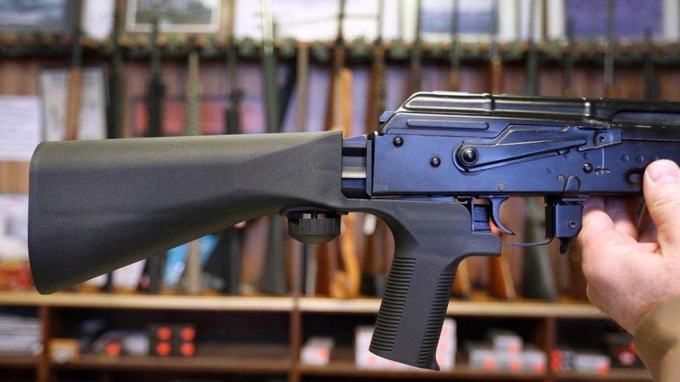 File image of a bump stock on gun