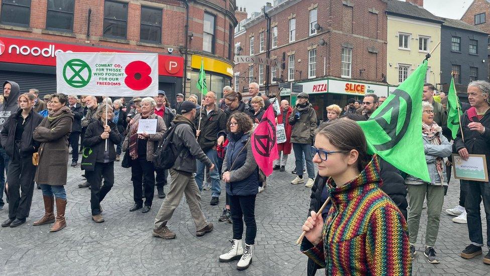 People gathered in Trinity Square