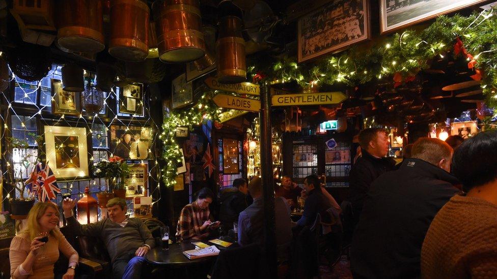 Interior of the Churchill Arms