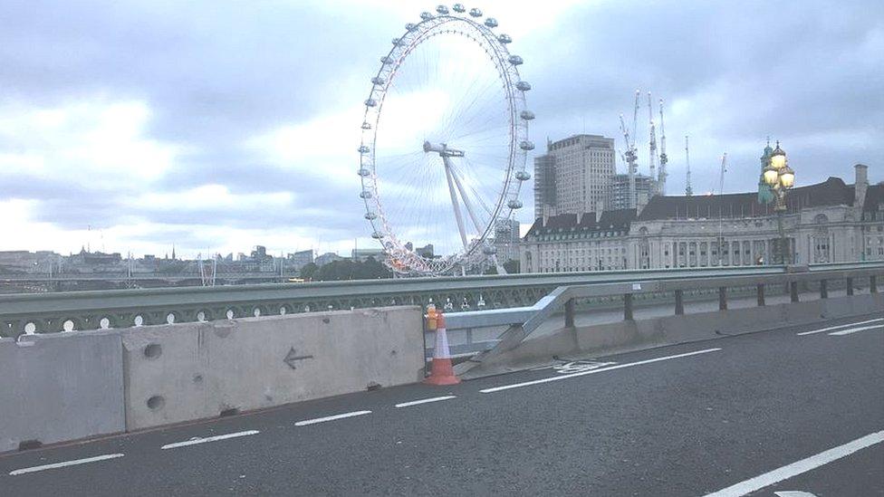 Bollards on Westminster Bridge