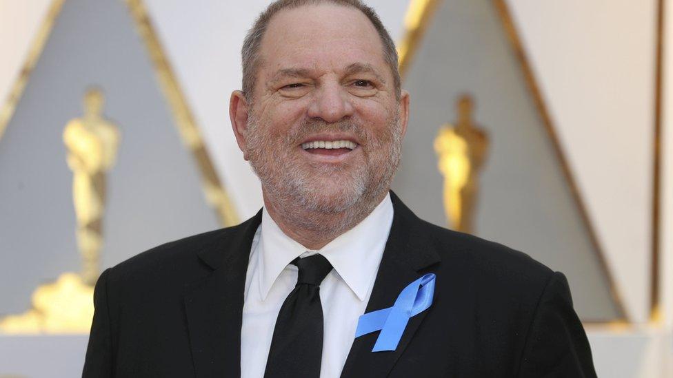 Harvey Weinstein poses on the Red Carpet after arriving at the 89th Academy Awards (Oscars) in Hollywood, California, February 26, 2017