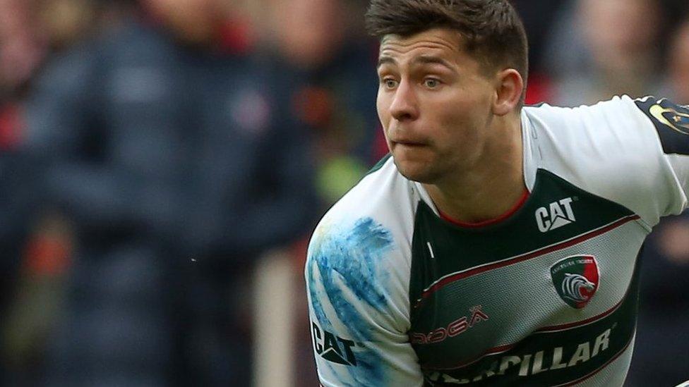 Leicester Tigers' Ben Youngs in action against Racing 92