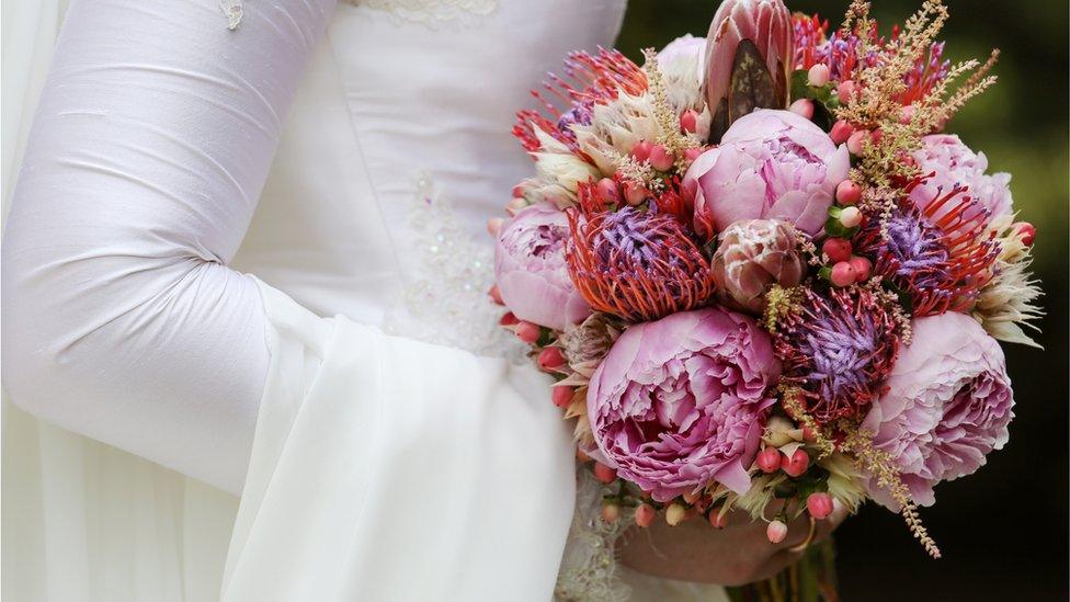 Bride with flowers