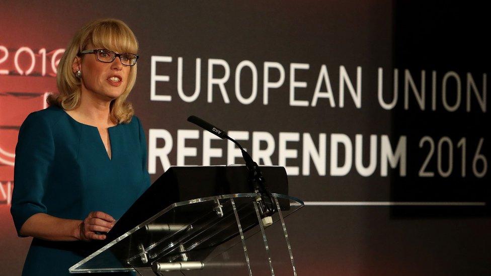 Jenny Watson, the Chief Counting Officer for the EU Referendum, announces that polling has closed and the national count has commenced at Manchester Town Hall