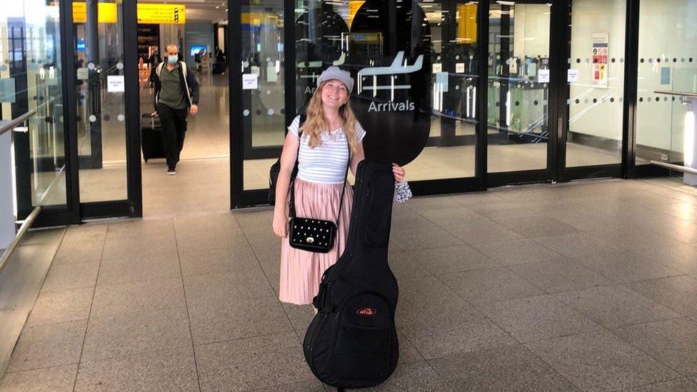 Charlotte Campbell at Heathrow Airport