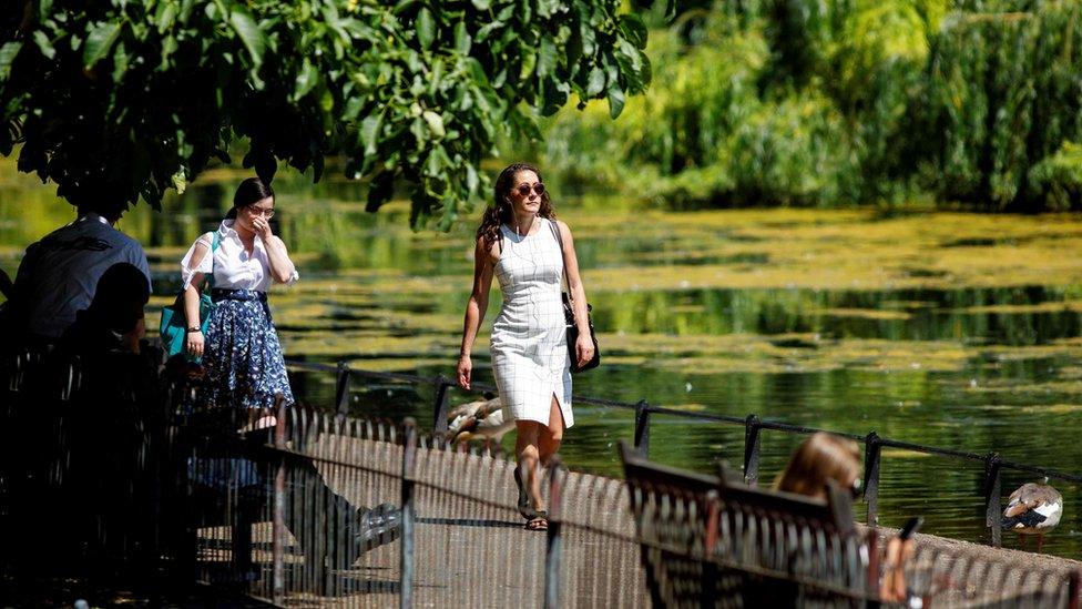 People strolling through St James's Park