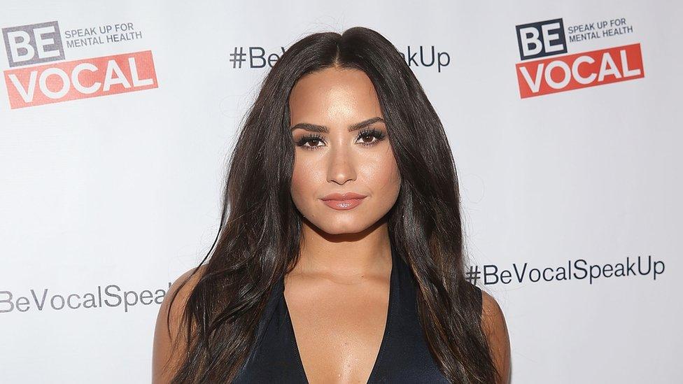 Demi Lovato at the premiere of her film on mental health