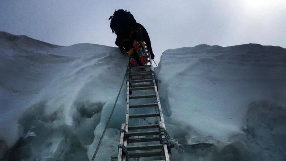 A ladder in the ice