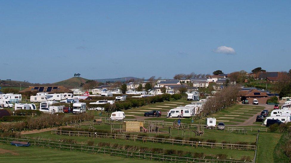 Highlands End caravan holiday park, Eype, Dorset, UK.