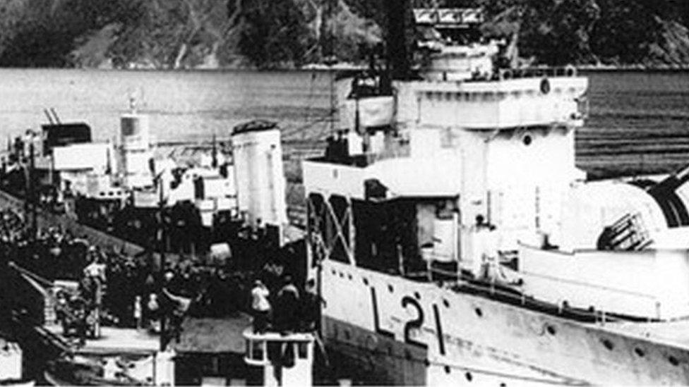 HMS Viceroy in Norway in 1945