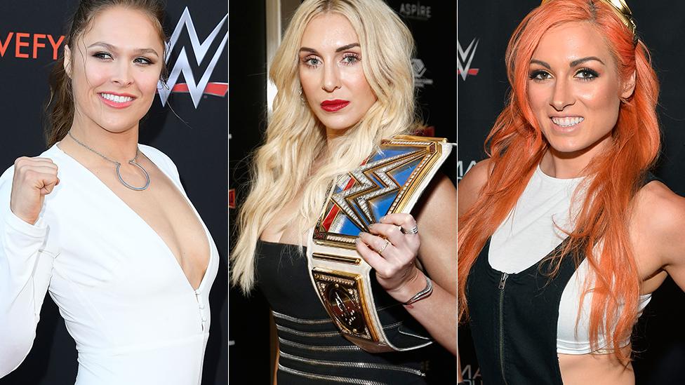 Ronda Rousey, Charlotte Flair and Becky Lynch