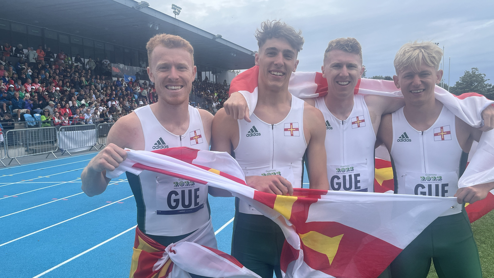 Alastair Chalmers (left) won Guernsey's first-ever athletics medal at last summer's Commonwealth Games when he was third in the 400m hurdles